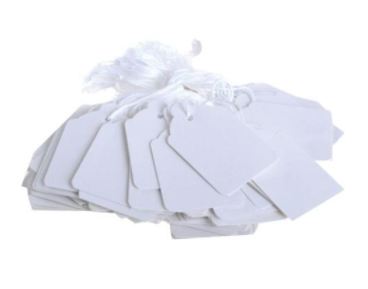 Strung Ticket 30x21mm White (1000 Pack)